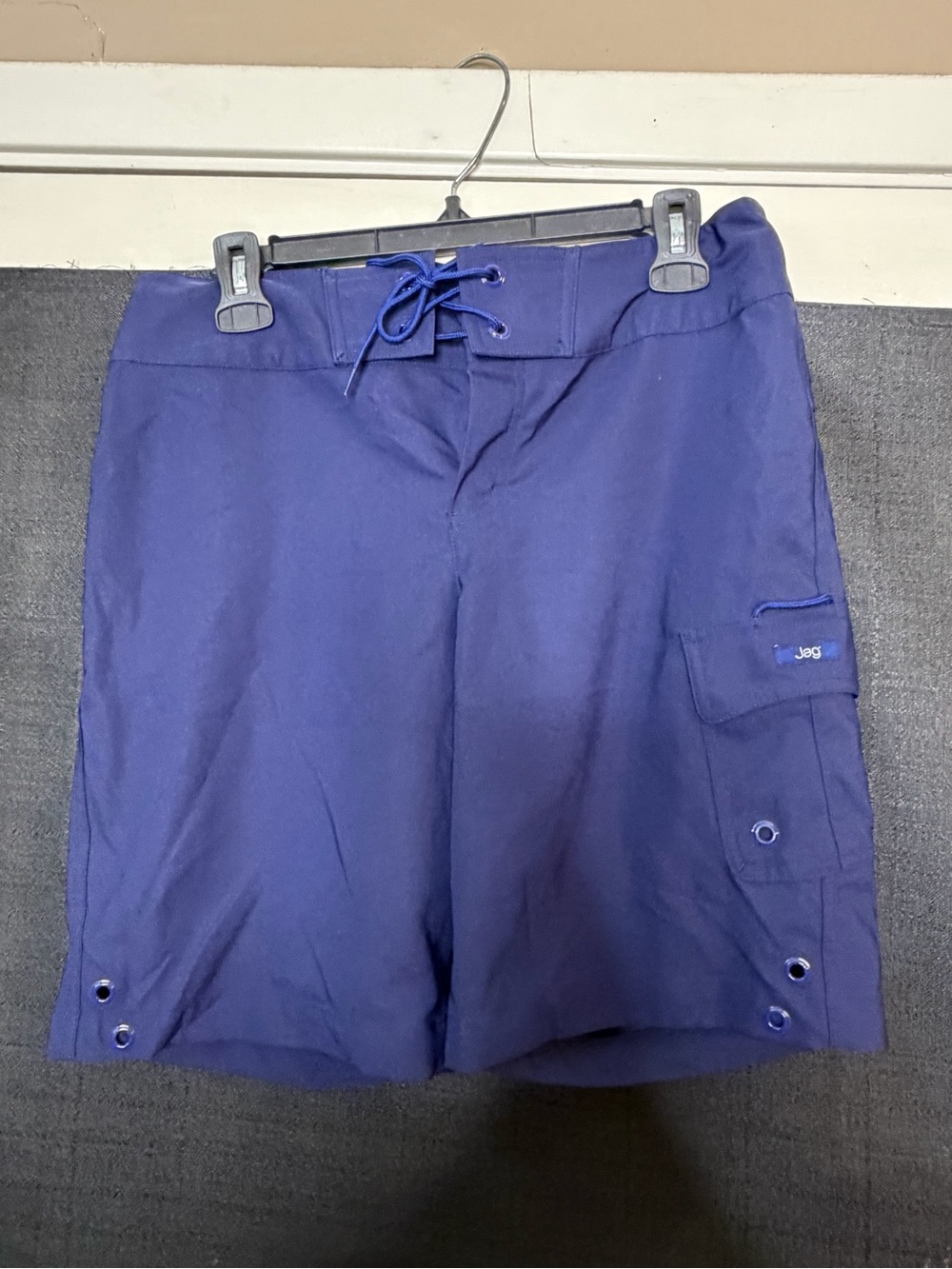 Navy Drawstring JAG Cargo Swim Shorts